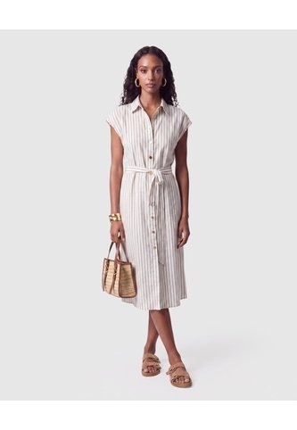 Vestido Camisero Midi Con Cinturón Mujer  Para Mujer Café Patprimo Patprimo