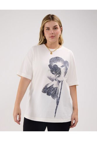 Camiseta Para Mujer Manga Corta Color Crema Marca Patprimo #14091406 Patprimo