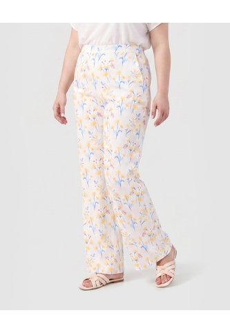 Pantalón Recto Tiro Alto Mujer Curvy  Para Mujer Amarillo Patprimo Patprimo