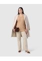 Camiseta Cuello V Textura Mujer Curvy  Para Mujer Beige Patprimo de Patprimo