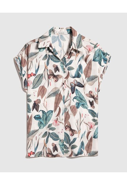 Camisa Para Mujer Manga Corta Color Crema Marca Patprimo #30010671