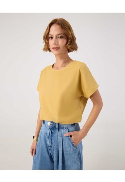 Blusa Para Mujer Manga Corta Color Amarillo Marca Patprimo #30123631