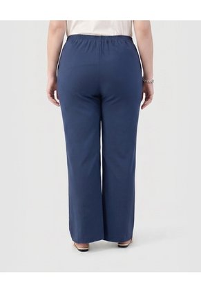 Pantalón Recto Unicolor Para Mujer Curvy  Para Mujer Azul Patprimo