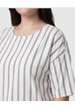 Blusa De Rayas Cuello Redondo Mujer Curvy  Para Mujer Azul Patprimo de Patprimo