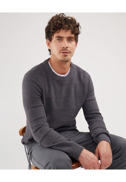 Saco Para Hombre Cuello Redondo Color Gris  Marca Patprimo #44330212