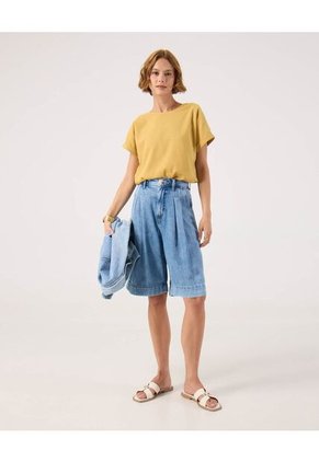 Blusa Para Mujer Manga Corta Color Amarillo Marca Patprimo #30123631