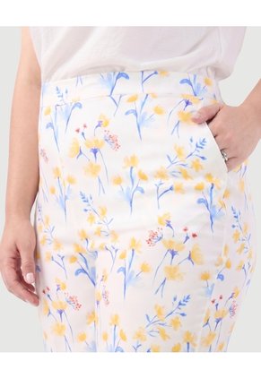 Pantalón Recto Tiro Alto Mujer Curvy  Para Mujer Amarillo Patprimo