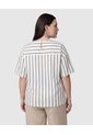 Blusa De Rayas Cuello Redondo Mujer Curvy  Para Mujer Azul Patprimo de Patprimo