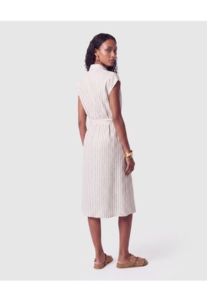 Vestido Camisero Midi Con Cinturón Mujer Para Mujer Café Patprimo
