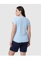 Camiseta De Textura Ligera Para Mujer Curvy  Para Mujer Azul Patprimo de Patprimo