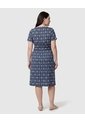 Vestido Estampado Con Mangas Abullonadas Para Mujer Curvy  Para Mujer Azul Patprimo de Patprimo