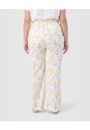 Pantalón Recto Tiro Alto Mujer Curvy  Para Mujer Amarillo Patprimo