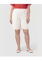Bermuda Con Cintura Elástica Mujer Curvy  Para Mujer Blanco Patprimo de Patprimo