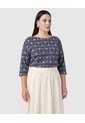 Camiseta Manga Tres Cuartos Mujer Curvy  Para Mujer Azul Patprimo de Patprimo