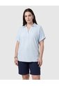 Blusa Casual Con Cuello Camisero Mujer Curvy  Para Mujer Azul Patprimo de Patprimo