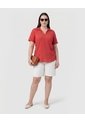 Bermuda Con Cintura Elástica Mujer Curvy  Para Mujer Blanco Patprimo de Patprimo