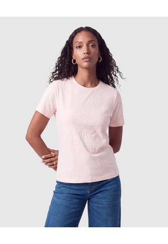 Camiseta Con Diseño Relieve Mujer  Para Mujer Rosa Patprimo Patprimo