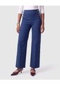 Pantalón Wide Leg Con Botones Mujer  Para Mujer Azul Patprimo de Patprimo