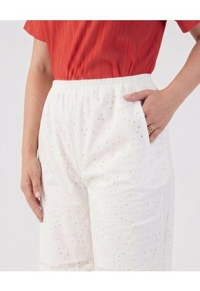Bermuda Con Cintura Elástica Mujer Curvy Para Mujer Blanco Patprimo