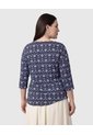 Camiseta Manga Tres Cuartos Mujer Curvy  Para Mujer Azul Patprimo de Patprimo