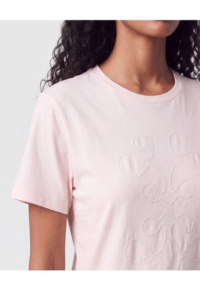 Camiseta Con Diseño Relieve Mujer Para Mujer Rosa Patprimo