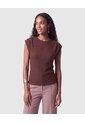 Camiseta De Textura Rib Para Mujer  Para Mujer Café Patprimo de Patprimo