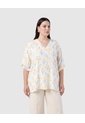 Blusa Estampada Corte Amplio Mujer Curvy  Para Mujer Amarillo Patprimo de Patprimo