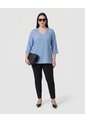 Blusa Con Textura Y Cuello En V Mujer Curvy  Para Mujer Azul Patprimo de Patprimo