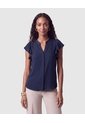 Blusa Cuello Mao Con Boleros Mujer  Para Mujer Azul Patprimo de Patprimo