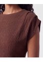 Camiseta De Textura Rib Para Mujer  Para Mujer Café Patprimo de Patprimo