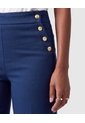 Pantalón Wide Leg Con Botones Mujer  Para Mujer Azul Patprimo de Patprimo