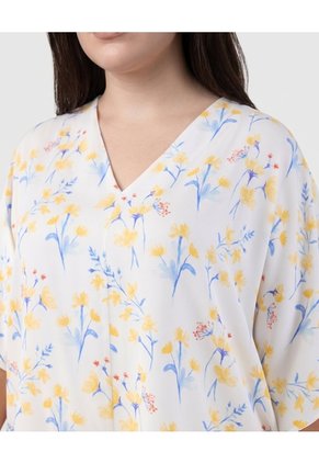Blusa Estampada Corte Amplio Mujer Curvy  Para Mujer Amarillo Patprimo