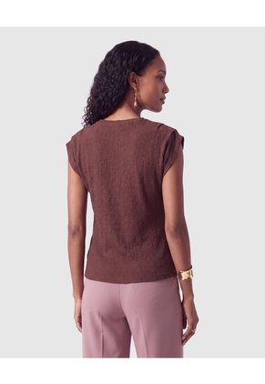 Camiseta De Textura Rib Para Mujer  Para Mujer Café Patprimo