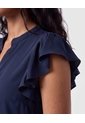 Blusa Cuello Mao Con Boleros Mujer  Para Mujer Azul Patprimo de Patprimo
