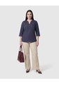 Blusa A Rayas Con Escote En V Mujer Curvy  Para Mujer Azul Patprimo de Patprimo