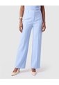 Pantalón Wide Leg Con Costura Mujer  Para Mujer Azul Patprimo de Patprimo