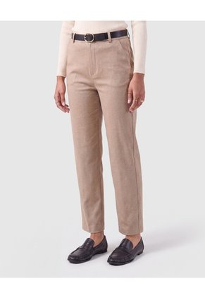 Pantalón Chino Con Cinturón Mujer Para Mujer Café Patprimo