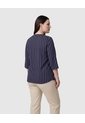 Blusa A Rayas Con Escote En V Mujer Curvy  Para Mujer Azul Patprimo de Patprimo