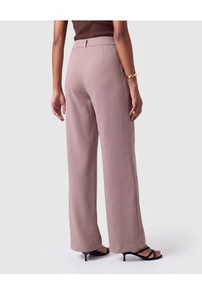 Pantalón Wide Leg Con Costura Mujer Para Mujer Beige Patprimo