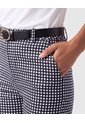 Pantalón Chino Estampado Con Cinturón Mujer  Para Mujer Negro Patprimo de Patprimo