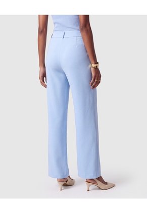 Pantalón Wide Leg Con Costura Mujer  Para Mujer Azul Patprimo