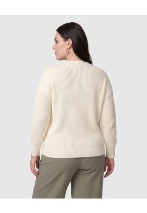 Cárdigan De Punto Con Textura Para Mujer Curvy Para Mujer Crema Patprimo