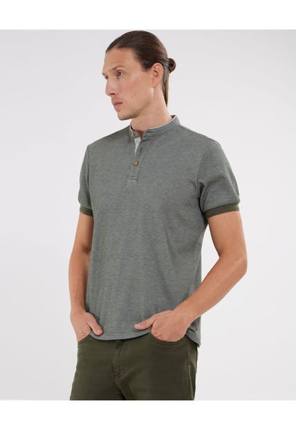 Polo Para Hombre Cuello Mao Sin Bolsillo Color Verde  Marca Patprimo #44112594