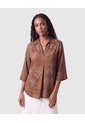 Blusa Manga Tres Cuartos Para Mujer  Para Mujer Café Patprimo de Patprimo