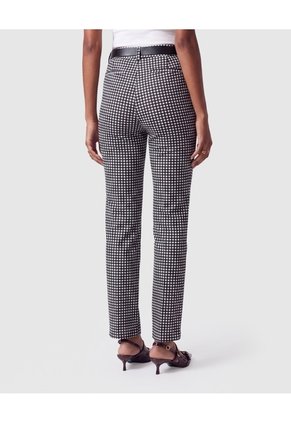 Pantalón Chino Estampado Con Cinturón Mujer  Para Mujer Negro Patprimo