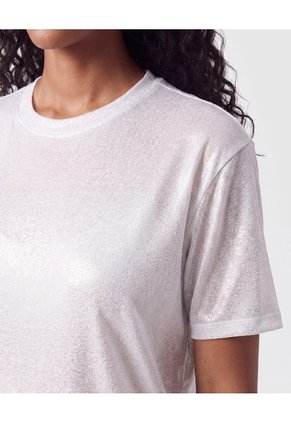 Camiseta Manga Corta Metalizada Mujer  Para Mujer Gris Patprimo
