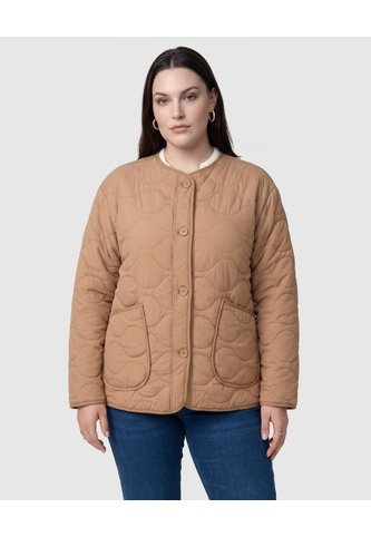 Chaqueta Acolchada Ligera Mujer Curvy  Para Mujer Café Patprimo Patprimo