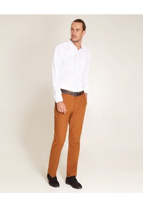 Camisa Unicolor De Manga Larga Hombre  Para Hombre Blanco Patprimo
