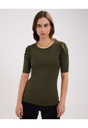 Camiseta Para Mujer Manga Corta Color Café Marca Patprimo #30093594