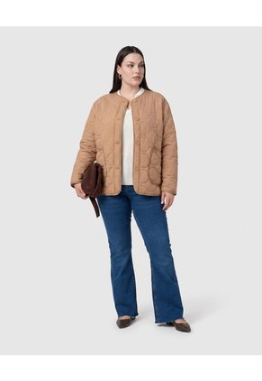 Chaqueta Acolchada Ligera Mujer Curvy Para Mujer Café Patprimo